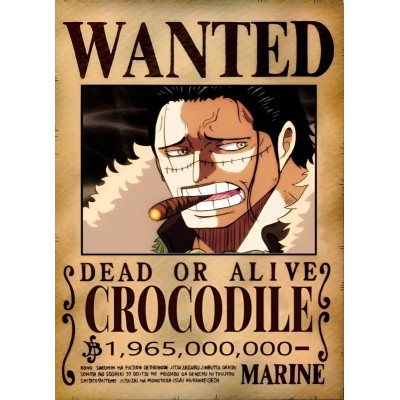 Placa Decorativa OnePiece Wanted Crocodille